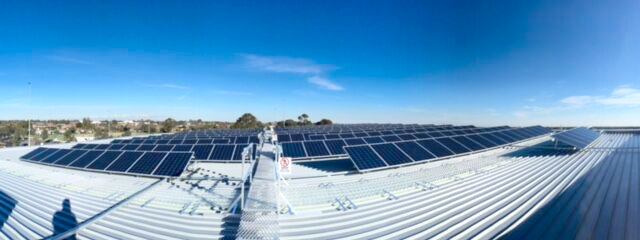 Roof-top solar installation at GESAC